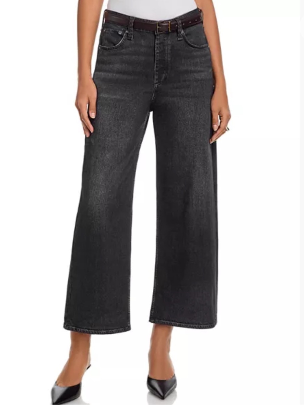 Rag & Bone Miramar High-Rise Cropped Wide Leg Terry Sweatpant Jeans